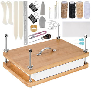 Kit de <span class=keywords><strong>reliure</strong></span> de presse à livre 35 PCS-Outils de <span class=keywords><strong>reliure</strong></span> en bambou compacts, fournitures de <span class=keywords><strong>reliure</strong></span> de livre avec poignée portable <span class=keywords><strong>pour</strong></span> bricolage <span class=keywords><strong>d</strong></span>ébutant - Product Image 1