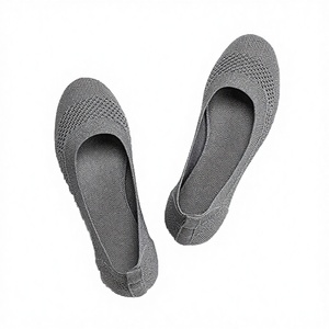 Zapatos planos casuales de punto transpirables para mujer, sin cordones, con forro de malla y suela de goma para otoño, venta al por mayor. - Product Image 2