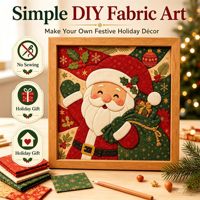 Kit d'art textile de Noël personnalisé OEM DIY, vente en gros d'usine, ensemble de peinture sur tissu sans couture avec cadre