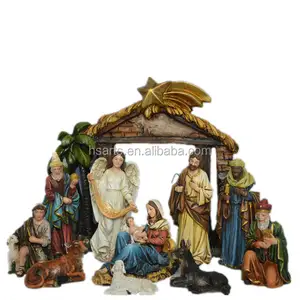 Resin Home Decoration Religious Gift Nativity Set Christmas Crib