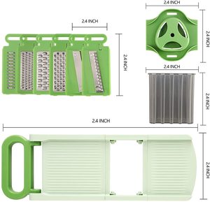 เครื่องหั่นผักอเนกประสงค์ Smile Mom B837 แบบใช้มือ ทำจากพลาสติก พร้อมที่ขูดมันฝรั่ง ที่ขูดแครอท ใบมีดสแตนเลส 18/0 - Product Image 4