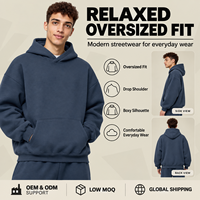 Sweat à capuche 100 % coton, coupe oversize, personnalisable avec logo OEM, épais et lourd