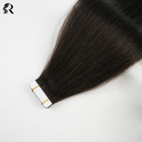 Extensions de cheveux naturels vierges chinois à bandes adhésives, noir naturel, trame invisible pour la vente en gros