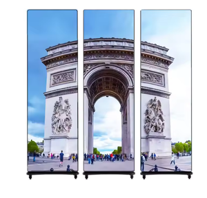 Écran LED sur pied 1,92 x 0,64 m, cadre en aluminium, intérieur, P1.25, mur vidéo publicitaire graphique Gob - Product Image 1