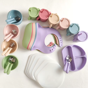 Juego de Platos de Silicona para Bebé, 7 Piezas, Ajustables, Libres de BPA, No Tóxicos, con Plato con Succión, Babero, Cuchara Suave, Tenedor, Pajita y Vaso - Product Image 6
