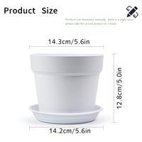 Pot de fleurs en PP - Design minimaliste, léger, durable, résistant à la corrosion, écologique, avec trou de drainage pour une utilisation à la maison et au jardin