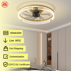 Ventilateur de plafond intelligent et silencieux pour chambre à coucher, moteur CC 6 vitesses, LED réglable 3 couleurs, application et télécommande - Product Image 1