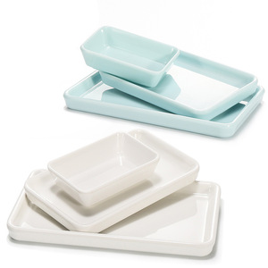 Serving Trays <b>Set</b> <b>Square</b> Melamine Dishware Light Blue For Restaurant Hotel Use Unbreakable Food Safe - Product Image 3