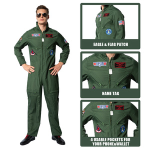 Nouveau <span class=keywords><strong>Halloween</strong></span> <span class=keywords><strong>Top</strong></span> <span class=keywords><strong>Gun</strong></span> Pilote Uniforme Bar Party Sports Groupe Performance Stage Costume - Product Image 1