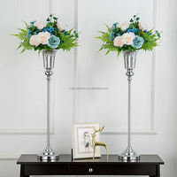 Support de fleur en métal doré de luxe pour les mariages Prop Vases décoratifs Centres de table de fête Décor de table de mariage