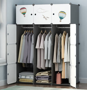 Venta al por mayor de fábrica, armario de plástico DIY, cerradura de armario de almacenamiento plegable, muebles de dormitorio de estilo moderno para uso doméstico - Product Image 3