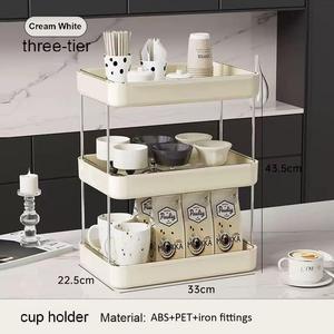 Venta al por mayor, organizador multifunción, sentido avanzado, taza de lujo, hogar, debajo del fregadero, estante de plástico multicapa para grietas - Product Image 3