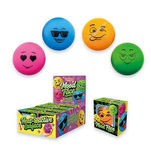 Juguete Sensorial de <span class=keywords><strong>Emoticonos</strong></span> que Cambian de Color, Pelota Antiestrés de PU Suave, Sensible a la Temperatura - Product Image 1