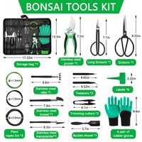 Kit de Herramientas Manuales para Principiantes de Bonsái de Grado Industrial de 21 Piezas, Juego de Herramientas de Jardinería para Dar Forma y Mantener Plantas en Maceta