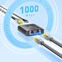 FTP 사용자를 위한 USB 전원 케이블을 갖춘 3 포트 LAN 분배기를 갖춘 1000Mbps 고속 네트워크 분배기-1 ~ 2 1 ~ 3