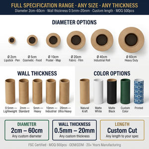 Custom Kraft Yarn Paper Tube Core High Precision <b>Textile</b> & <b>Packaging</b> Cylinder Storage Display OEM MOQ 300pcs - Product Image 4