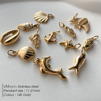 Breloques EMANCO animaux marins tendance : coquillages, queues de poissons, hippocampes en acier inoxydable pour la fabrication de bijoux, vente en gros et dropshipping