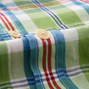 Personnalisé hommes 100% coton Plaid chemises décontractées à manches courtes pour la saison d'automne haute qualité fil teint avec poche SQ marque - Product Image 5