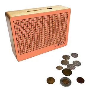 Wholesale Factory Diy Customized Save Money Box Cube Bamboo Piggy Bank Wood Coin Bank Money Box