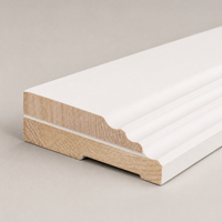 Plinthes en MDF blanc apprêté, résistantes à l'eau, en bois massif, fournie directement par l'usine pour le marché européen