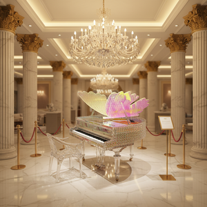 <span class=keywords><strong>Pianoforte</strong></span> in Acrilico Trasparente di Alta Qualità con 88 Tasti, <span class=keywords><strong>Dimensioni</strong></span> e Colori Personalizzabili per Spettacoli ed Eventi - Product Image 2
