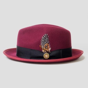 Sombreros <span class=keywords><strong>Homburg</strong></span> Modernos Personalizados al por Mayor para Hombre, Sombreros Fedora para Mujer, <span class=keywords><strong>Sombrero</strong></span> de Fieltro de Lana de Ala Ancha con Decoración de Plumas - Product Image 5
