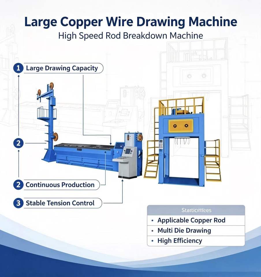 Large Copper Wire Drawing Machine High Speed Rod Breakdown Machine for ...