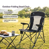 Chaise de camping pliante portable d'extérieur, fauteuil de loisirs, chaise de pêche en forme de fer à cheval, en tissu Oxford 600D maillé