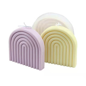 Moule à bougie en forme d'arche géométrique arc-en-ciel HY, lignes simples, <span class=keywords><strong>moules</strong></span> en plâtre, résine époxy - Product Image 5