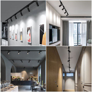 Spot LED magnétique de haute qualité 220V, noir, COB, direction réglable, montage en surface au plafond, 15W, aluminium, intérieur - Product Image 3