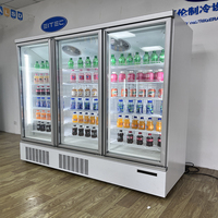 Congélateur commercial à trois portes, refroidissement par air, pour magasin d'aliments surgelés, supermarché