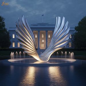 Escultura de Alas de Ángel Abstractas de Metal Moderno, Decoración de Paisaje Exterior para Hoteles, Personalizada - Product Image 3