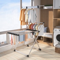 Nouvel arrivage Séchoir à linge pliable à deux niveaux en aluminium Design pliable fonctionnel pour la maison, le salon ou la salle de bain