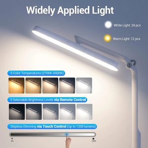 Lampe de bureau pliable à LED avec télécommande, commande tactile, intensité réglable, rechargeable par USB, protection des yeux, lampe de bureau, lampe de lecture - Product Image 6