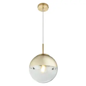 Lampada a sospensione - globo dorato con una luce, design elegante e moderno, ideale per ambientare gli spazi. Realizzata in materiale - Product Image 1