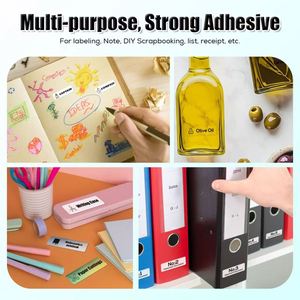 14mm X 40mm Thermal Self-Adhesive Label <b>Tape</b> 180 Labels/Roll Silicone for Home School Black on <b>White</b> - Product Image 4