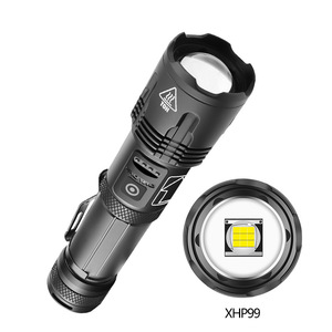 Linterna de alta potencia XHP99, luz táctica LED recargable de 5 modos con clip para bolígrafo y cabezal de ataque - Product Image 1