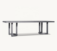 Table à manger rectangulaire moderne en aluminium PORTOFINO pour jardin, cour, hôtel et restaurant