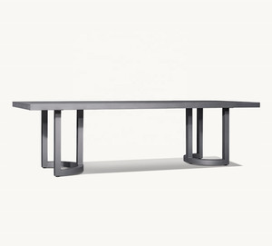 <span class=keywords><strong>PORTOFINO</strong></span> Usine Vente Extérieur Jardin Cour Aluminium Table À Manger Rectangulaire Hôtel Villa Restaurant Table À Manger En Métal - Product Image 3