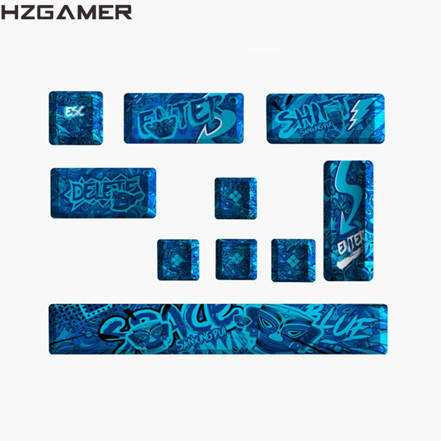 HZGAMER Factory Sublimation Keycap Mechanical Keyboard Custom Dye Sub Keycaps CHERRY PBT ESC SPACE ENTER SHIFT TAB CAPS Keycaps