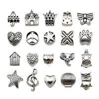 Vente en gros de perles à gros trous en alliage de zinc et de métal de taille mixte de couleur argent tibétain perles d'espacement bricolage pour la fabrication de bracelets porte-bonheur de bijoux