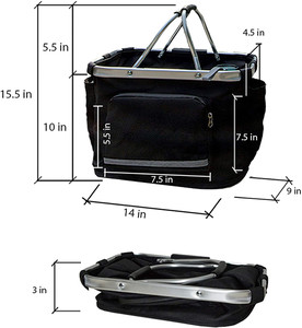 BSCI personnalisé amovible petit animal de compagnie chat chien transporteur pliable <span class=keywords><strong>avant</strong></span> vélo panier vélo guidon cyclisme pique-nique sac - Product Image 4