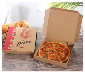 Various Sizes Custom Cheap pizza boxes corrugated pizza boxes with logo Custom Pizza kraft paper box square Wholesale