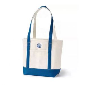 Sac fourre-tout en toile de coton écologique pour femme, nouveau style 2026, avec poche et logo personnalisé brodé - Product Image 2