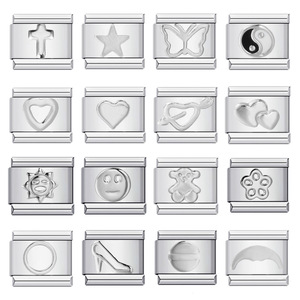 Abalorios Modulares Estilo Italiano para Pulseras, de Acero Inoxidable con Baño de Oro, Diseño de Corazón, Accesorios de Joyería DIY, Regalo Unisex - Product Image 2