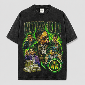 Camiseta Personalizada OEM, 300GSM, Algodón Grueso, Lavado Desgastado, Hombros Caídos, Corte Cuadrado, Camiseta Gráfica para Hombre - Product Image 2