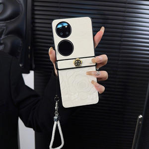 Haut de gamme pour Huawei <span class=keywords><strong>P50</strong></span> <span class=keywords><strong>Pocket</strong></span> pour Samsung Zfli3 Flip Cover Set Camellia Mobile Phone Case Flower Folding Design TPU PU - Product Image 5
