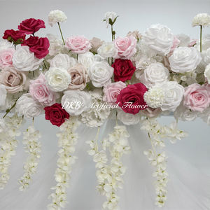 Ramo de rosas para boda, arreglo floral sobre fondo blanco, centro de mesa de flores de seda - Product Image 4
