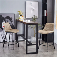 Tabouret de bar moderne et élégant avec structure en fer, stable et durable, siège en cuir pour chambre, salon, bar à domicile