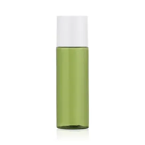 Mẫu miễn phí rõ ràng chăm sóc da màu xanh lá cây 100ml 150ml 200ml Lotion Toner Chai PET Mỹ phẩm toner chai nhựa với vít cap